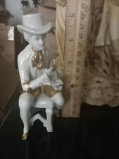 Porcelain antique vintage German figurine gold man chair grafenthal doll house picture