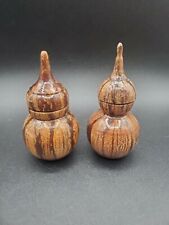Vintage wood salt and pepper shakers picture