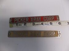 2 Vintage  metal x ray machine name plates form old closed hospital picture