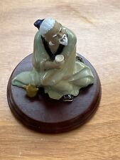 Vintage Shiwan Pottery Figurine Of Chinese Mudman Drinking Tea 4.25” Tall picture