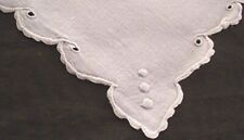 4 VTG LINEN COCKTAIL LUNCHEON NAPKINS EMBROIDERED DOTS EDGING 11