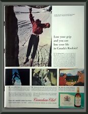 1960 Canadian Club Whiskey Climbing in British Columbia Vintage Print Ad picture
