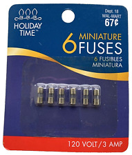 3 Amp Fuses for Christmas Light Strings 1 pack of 6 Replacement 3/8