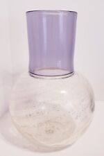80s Monumental Larry Laslo Mikasa Glass Vase Purple Swirl Aventurine Murano Era picture