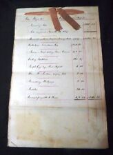 Antique 1857 ESTATE DISBURSEMENT for John Lloyd EMBOSSED Court Seal 931 picture