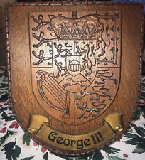 Coat of Arms King George III- UK 1801-1816 Heavy Wood Vintage Wall Plaque 10x12 picture