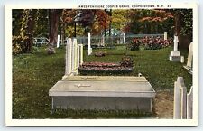 1920s COOPERSTOWN NEW YORK NY JAMES FENIMORE COOPER GRAVE POSTCARD P2629 picture