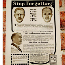 1914 Stop Forgetting - Dickerson School of Memory - Original Vtg PRINT AD picture
