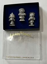 Vintage Royal Pewter Mini Christmas Holiday Children Caroler Figurines picture