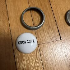 Porcelain Antique Coca Cola Soda Tap Handle Label Made In Germany & Ring Holder picture