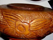 Vintage Country Handmade Wooden Jewelry Box Floral & Fish decorations RARE FIND picture