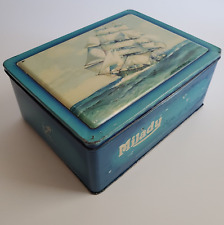 ADVERTISING TIN Blue Milady Tall Ship Toffee of Quality Waller & Hartley Vintage picture