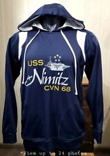USS NIMITZ CVN 68 US Navy Aircraft Carrier Blue Pullover Hooded Sweatshirt Sz M picture