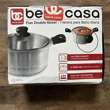 Bene Casa - Aluminum Flan Mold Double Boiler with Glass Lid (1.6 Liter) - Includ picture