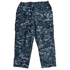 US Navy Pants Mens L Blue Digital Camo Working Uniform Trousers 36x30 USGI picture