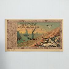 Trade Card Deep Sea Mackerel Mess Fish Fishing Net Catch 1880's Advertising  picture