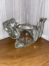Vintage 1970s Avon Figural Clear Glass Crystal SQUIRREL Tea Light Votive Candle picture