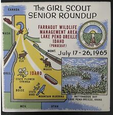 REDUCED RARE Vintage Girl Scout 1965 Senior Round-up CERAMIC TILE TRIVET-IDAHO picture
