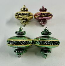 Lot of 4 Vintage Bradford Flying Saucer Christmas Tree Ornaments MCM Plastic picture