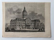 1875 Leslies Antique Print New City Hall At Baltimore Maryland #101021 picture