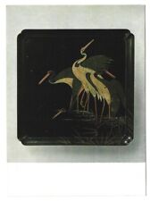 TOKYO NATIONAL MUSEUM Postcard TRAY W/ CRANES 18th Cen. Litharge Painting JAPAN picture