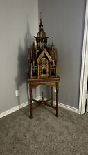 Beautiful Large RARE Antique Cathedral Hand Crafted Wood Bird House Cage Art picture