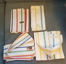FOUR NWT Vintage 1950's Striped Dish Towels Morgan-Jones + Irish Linen picture