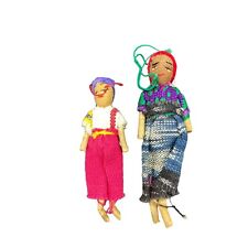 Vintage Peruvian Worry Doll Christmas Ornaments Set of 2 picture