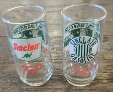 Vintage Sinclair Oil 12oz Drinking Glasses (Set of 2) 1959 & 1920 Gasoline Rare picture