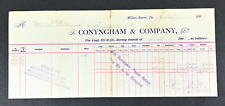 Wilkes Barre PA Conyngham & Company Billhead Williams Bros Nescopeck 1903 e2-9c picture