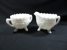 Imperial Milk Glass Footed Sugar & Creamer - Grapes picture