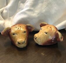 Lot of 2 Vintage Salt and Pepper Shakers Chalk Ware ~Hereford Cattle Steer picture