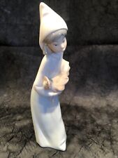 Lladro Girl w/ Rooster Collectible Figurine # 4677 Retired Glazed Spain picture