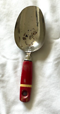 VINTAGE METAL A&J ECKO LEVEL FILL 1/4 CUP Measure Scoop RED Wood Handle USA picture