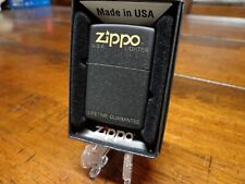 ZIPPO 1980'S TO EARLY 2000'S BLACK PLASTIC BOX DESIGN ZIPPO LIGHTER MINT IN BOX picture