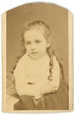 CIRCA 1870'S CDV Adorable Pouty Little Girl With Curls Dewey Pittsfield, MA picture