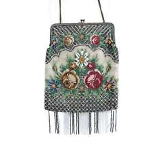 c1910 German Beaded Handbag with Roses picture