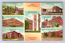 Indianapolis IN-Indiana, Local Public High Schools, Souvenir Vintage Postcard picture