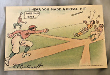 Baseball 1900s Postcard Vintage Artist Signed Humor Postcard R.F. Outcault picture