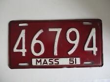1951 Massachusetts License Plate Tag 46794 picture