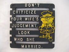 Vintage Amish Funny Novelty Sayings Man Cave Trivets Metal Plaques YOUR CHOICE picture