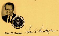 “Secretary of Defense” Caspar Weinberger Signed 3X5 Picture Card COA picture