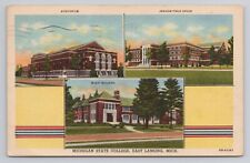 Michigan State College East Lansing Michigan Linen Postcard No 4187 picture