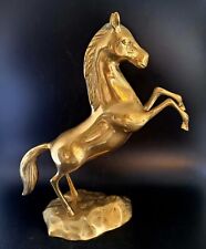 Vintage Traditional Brass Rearing Horse Sculpture picture