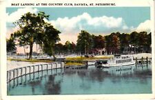 Vintage Postcard- Boat Landing at Davista, St. Petersburg Posted 1910s picture