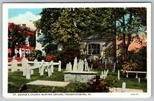 FREDERICKSBURG VA ST GEORGES CHURCH BURYING GROUND Vintage Postcard c. 1915 picture