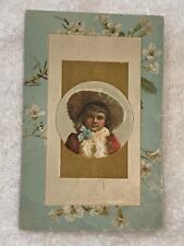 C. 1895 Lion Coffee Victorian Trade Card Woolson Spice Co. Cute Girl in Hat, Fur picture