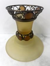 Partylite Paris Retro Taper Candle Holder Amber Jewels picture