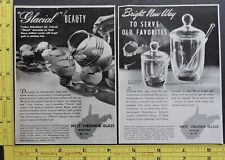 2 Vtg 1948 Ads – West Virginia Glass Weston WV picture