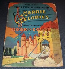 RARE UNUSED 1935 Merry Melodies Color Book BEAUTY and the BEAST 683 WARNER BROS picture